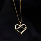 Moissanite Infinity Heart Pendant Necklace Moissanite - ( D-VS1 ) - Color and Clarity - Rosec Jewels