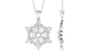 Classic Moissanite Gold Snowflake Pendant Necklace Moissanite - ( D-VS1 ) - Color and Clarity - Rosec Jewels