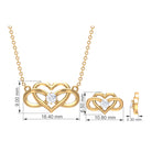 1/4 CT Round Cut Diamond and Gold Infinity Heart Jewelry Set Diamond - ( HI-SI ) - Color and Clarity - Rosec Jewels