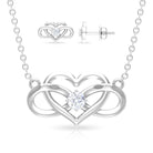 1/4 CT Round Cut Diamond and Gold Infinity Heart Jewelry Set Diamond - ( HI-SI ) - Color and Clarity - Rosec Jewels