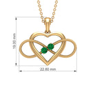 Unique Created Emerald Heart Infinity Pendant Necklace Lab Created Emerald - ( AAAA ) - Quality - Rosec Jewels