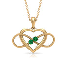 Unique Created Emerald Heart Infinity Pendant Necklace Lab Created Emerald - ( AAAA ) - Quality - Rosec Jewels