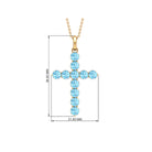 2.75 CT Simple Aquamarine Holy Cross Pendant Aquamarine - ( AAA ) - Quality - Rosec Jewels