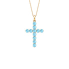 2.75 CT Simple Aquamarine Holy Cross Pendant Aquamarine - ( AAA ) - Quality - Rosec Jewels