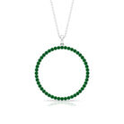 Emerald Eternity Pendant in Pave Setting Emerald - ( AAA ) - Quality - Rosec Jewels