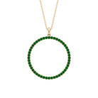 Emerald Eternity Pendant in Pave Setting Emerald - ( AAA ) - Quality - Rosec Jewels