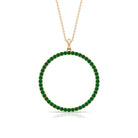 Emerald Eternity Pendant in Pave Setting Emerald - ( AAA ) - Quality - Rosec Jewels