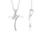 Diamond and Gold Bypass Cross Contemporary Pendant for Women Diamond - ( HI-SI ) - Color and Clarity - Rosec Jewels