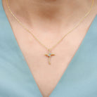 Diamond and Gold Bypass Cross Contemporary Pendant for Women Diamond - ( HI-SI ) - Color and Clarity - Rosec Jewels