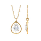 Pear Shape Moissanite Teardrop Pendant Necklace Moissanite - ( D-VS1 ) - Color and Clarity - Rosec Jewels