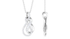 Genuine Diamond Twin Interlocked Infinity Pendant Necklace Diamond - ( HI-SI ) - Color and Clarity - Rosec Jewels