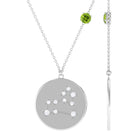 Peridot Leo Zodiac Pendant with Diamond Peridot - ( AAA ) - Quality - Rosec Jewels