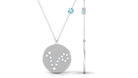 Aquamarine Pisces Constellation Disc Pendant with Diamond Aquamarine - ( AAA ) - Quality - Rosec Jewels