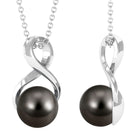 Simple Solitaire Tahitian Pearl and Gold Infinity Pendant Tahitian pearl - ( AAA ) - Quality - Rosec Jewels