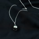 Simple Solitaire Tahitian Pearl and Gold Infinity Pendant Tahitian pearl - ( AAA ) - Quality - Rosec Jewels