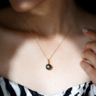 Simple Solitaire Tahitian Pearl and Gold Infinity Pendant Tahitian pearl - ( AAA ) - Quality - Rosec Jewels