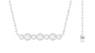 0.25 CT Bezel Set Diamond Seven Stone Horizontal Bar Necklace Diamond - ( HI-SI ) - Color and Clarity - Rosec Jewels