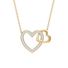 1/4 CT Interlocking Heart Diamond Pendant in Gold Diamond - ( HI-SI ) - Color and Clarity - Rosec Jewels