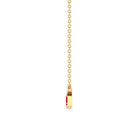 Baguette Cut Ruby Cluster Necklace with Diamond Curved Bar Ruby - ( AAA ) - Quality - Rosec Jewels