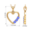 1/2 CT Tanzanite Three Stone Heart Pendant Tanzanite - ( AAA ) - Quality - Rosec Jewels