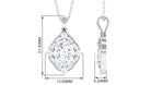 Vintage Inspired Oval Zircon Halo Pendant Zircon - ( AAAA ) - Quality - Rosec Jewels