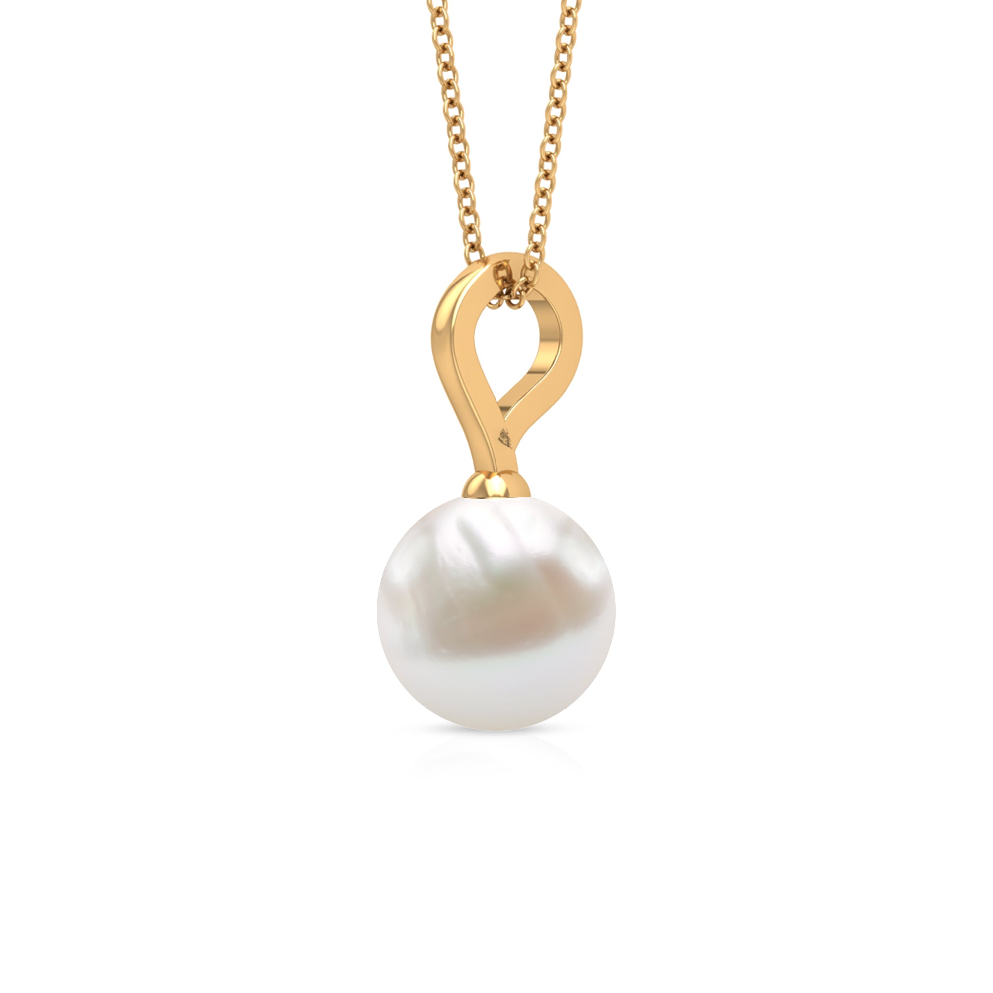 Bead Set Round Freshwater Pearl Solitaire Pendant Freshwater Pearl - ( AAA ) - Quality - Rosec Jewels