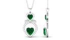 3.75 CT Designer Created Emerald and Diamond Heart Infinity Pendant Lab Created Emerald - ( AAAA ) - Quality - Rosec Jewels