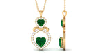 3.75 CT Designer Created Emerald and Diamond Heart Infinity Pendant Lab Created Emerald - ( AAAA ) - Quality - Rosec Jewels