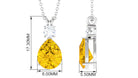 Created Yellow Sapphire Minimal Drop Pendant Necklace with Moissanite Lab Created Yellow Sapphire - ( AAAA ) - Quality - Rosec Jewels