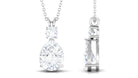 Minimal Cubic Zirconia Teardrop Pendant Necklace Zircon - ( AAAA ) - Quality - Rosec Jewels