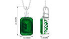 Octagon Cut Created Emerald Solitaire Pendant with Moissanite Lab Created Emerald - ( AAAA ) - Quality - Rosec Jewels