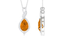 Pear Cut Citrine and Moissanite Teardrop Pendant Citrine - ( AAA ) - Quality - Rosec Jewels