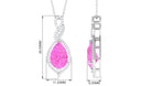 Pear Cut Created Pink Sapphire and Diamond Teardrop Pendant Lab Created Pink Sapphire - ( AAAA ) - Quality - Rosec Jewels