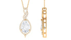 Pear Cut Cubic Zirconia Teardrop Pendant Necklace Zircon - ( AAAA ) - Quality - Rosec Jewels