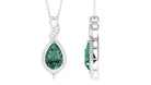 Created Green Sapphire and Moissanite Teardrop Dangle Pendant Lab Created Green Sapphire - ( AAAA ) - Quality - Rosec Jewels