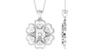 0.25 CT Natural Diamond Heart Gold Petal Flower Pendant Necklace Diamond - ( HI-SI ) - Color and Clarity - Rosec Jewels