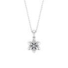 Round Cut Diamond Flower Pendant Necklace Diamond - ( HI-SI ) - Color and Clarity - Rosec Jewels