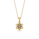 Round Cut Diamond Flower Pendant Necklace Diamond - ( HI-SI ) - Color and Clarity - Rosec Jewels