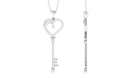 Simple Moissanite Heart Key Pendant Necklace Moissanite - ( D-VS1 ) - Color and Clarity - Rosec Jewels