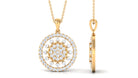 2.25 CT Pave Moissanite Round Vintage Pendant Necklace Moissanite - ( D-VS1 ) - Color and Clarity - Rosec Jewels