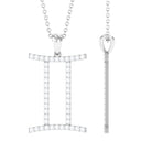 Cubic Zirconia Gemini Zodiac Pendant Necklace Zircon - ( AAAA ) - Quality - Rosec Jewels