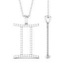 Cubic Zirconia Gemini Zodiac Pendant Necklace Zircon - ( AAAA ) - Quality - Rosec Jewels