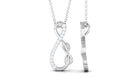 Interlock Infinity Pendant Necklace with Moissanite in Gold Moissanite - ( D-VS1 ) - Color and Clarity - Rosec Jewels