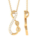 Interlock Infinity Pendant Necklace with Moissanite in Gold Moissanite - ( D-VS1 ) - Color and Clarity - Rosec Jewels