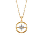 Diamond Flower Pendant Necklace in Prong Setting Diamond - ( HI-SI ) - Color and Clarity - Rosec Jewels