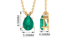 3/4 CT Lab Created Emerald Teardrop Pendant in Gold Lab Created Emerald - ( AAAA ) - Quality - Rosec Jewels