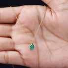 3/4 CT Lab Created Emerald Teardrop Pendant in Gold Lab Created Emerald - ( AAAA ) - Quality - Rosec Jewels