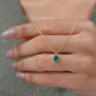 3/4 CT Lab Created Emerald Teardrop Pendant in Gold Lab Created Emerald - ( AAAA ) - Quality - Rosec Jewels