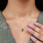 3/4 CT Lab Created Emerald Teardrop Pendant in Gold Lab Created Emerald - ( AAAA ) - Quality - Rosec Jewels