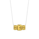 Octagon Cut Citrine Three Stone Necklace Citrine - ( AAA ) - Quality - Rosec Jewels